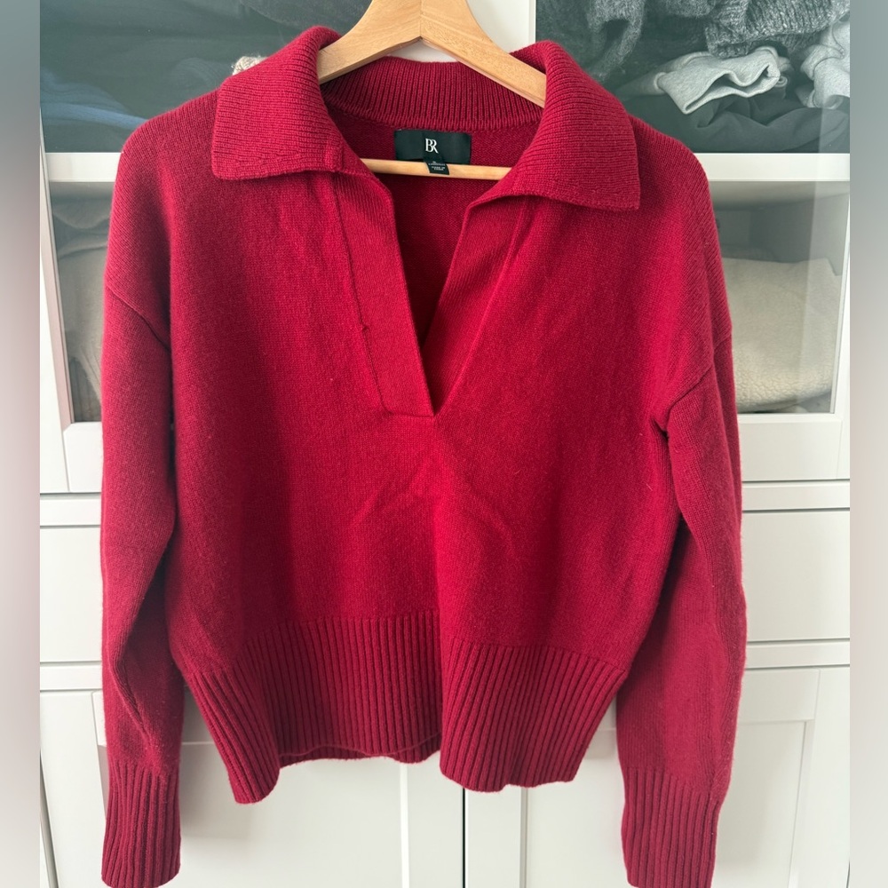 Banana Republic Women's Rich Red Cashmere Turtleneck Sweater